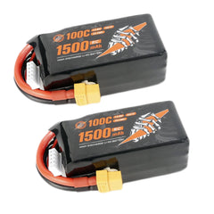 RCHackers 4S 1500mAh 100C 14.8V LiPo Battery with XT60 Plug [2 