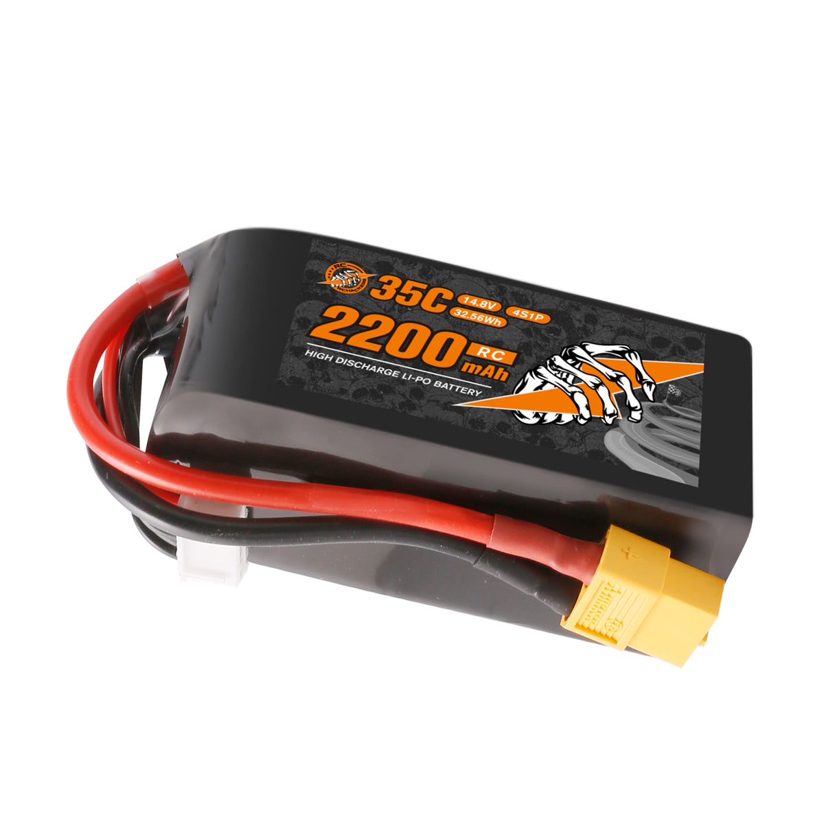 RCHackers 4S 2200mAh 14.8V 35C Lipo Battery with XT60 Plug[2 Packs ...